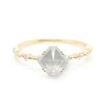 Icy Hexagon Rose Cut 2.63ct Diamond - Lelya - bespoke engagement and wedding rings made in Scotland, UK