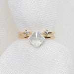 Icy Hexagon Rose Cut 2.63ct Diamond - Lelya - bespoke engagement and wedding rings made in Scotland, UK