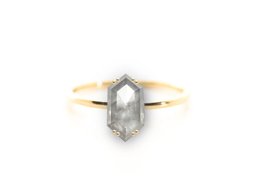 Icy Hexagon Rose Cut 4.16ct Diamond - Lelya - bespoke engagement and wedding rings made in Scotland, UK