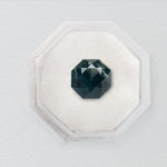 Madagascan Octagon Brilliant Cut 2.06ct Teal Sapphire - Lelya - bespoke engagement and wedding rings made in Scotland, UK