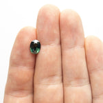 Oval Brilliant 2.42ct Teal Green Sapphire - Lelya - bespoke engagement and wedding rings made in Scotland, UK