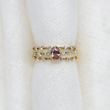 Oval Cut 0.51ct Padparadscha Sapphire Aurora Ice - Lelya - bespoke engagement and wedding rings made in Scotland, UK