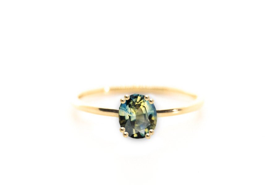 Oval Cut 0.75ct Parti Sapphire - Lelya - bespoke engagement and wedding rings made in Scotland, UK