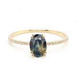 Oval Cut 0.81ct Blue and Orange Sapphire - Lelya - bespoke engagement and wedding rings made in Scotland, UK