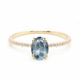 Oval Cut 1.03ct Light Blue Montana Sapphire - Lelya - bespoke engagement and wedding rings made in Scotland, UK