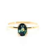 Oval Cut 1.26ct Blue-Green Parti Sapphire - Lelya - bespoke engagement and wedding rings made in Scotland, UK