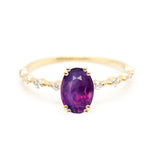 Oval Cut 1.38ct Purple Sapphire - Lelya - bespoke engagement and wedding rings made in Scotland, UK