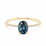 Oval Cut 1.3ct Blue Montana Sapphire - Lelya - bespoke engagement and wedding rings made in Scotland, UK