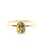 Oval Cut 1.8ct Orange Parti Sapphire - Lelya - bespoke engagement and wedding rings made in Scotland, UK