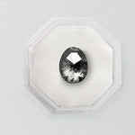 Oval Rose Cut 2.52ct Salt and Pepper Diamond - Lelya - bespoke engagement and wedding rings made in Scotland, UK