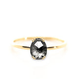Oval Rose Cut 2.52ct Salt and Pepper Diamond - Lelya - bespoke engagement and wedding rings made in Scotland, UK