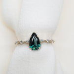 Pear 2.62ct Teal-Blue Brilliant Madagascan Sapphire - Lelya - bespoke engagement and wedding rings made in Scotland, UK
