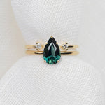 Pear 2.62ct Teal-Blue Brilliant Madagascan Sapphire - Lelya - bespoke engagement and wedding rings made in Scotland, UK