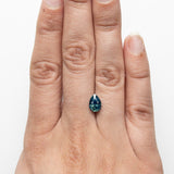 Pear Cut 1.58ct Blue/Teal Sapphire - Lelya - bespoke engagement and wedding rings made in Scotland, UK