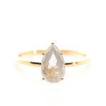 Pear Double Cut 0.88ct Rustic Diamond - Lelya - bespoke engagement and wedding rings made in Scotland, UK