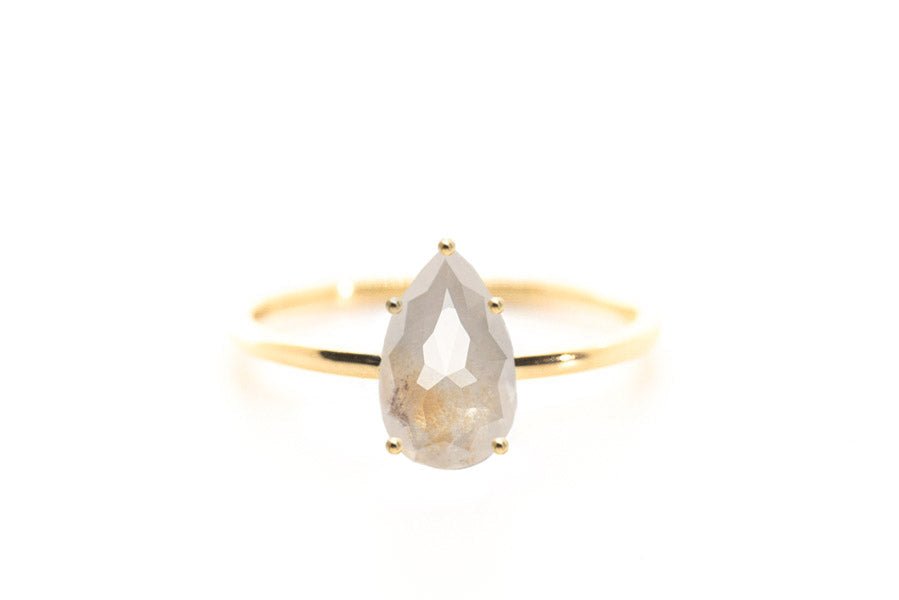 Pear Double Cut 0.88ct Rustic Diamond - Lelya - bespoke engagement and wedding rings made in Scotland, UK
