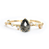 Pear Double Cut 1.16ct Salt and Pepper Diamond - Lelya - bespoke engagement and wedding rings made in Scotland, UK