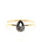 Pear Double Cut 1.16ct Salt and Pepper Diamond - Lelya - bespoke engagement and wedding rings made in Scotland, UK