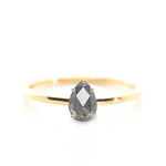 Pear Rose Cut 0.72ct Salt and Pepper Diamond - Lelya - bespoke engagement and wedding rings made in Scotland, UK