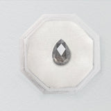 Pear Rose Cut 0.72ct Salt and Pepper Diamond - Lelya - bespoke engagement and wedding rings made in Scotland, UK