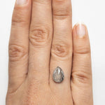 Pear Rose Cut 2.98ct Salt and Pepper Diamond - Lelya - bespoke engagement and wedding rings made in Scotland, UK