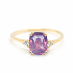 Pink-Purple Cushion Brilliant 2.05ct Sri-Lankan Sapphire - Lelya - bespoke engagement and wedding rings made in Scotland, UK