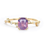 Pink-Purple Cushion Brilliant 2.05ct Sri-Lankan Sapphire - Lelya - bespoke engagement and wedding rings made in Scotland, UK