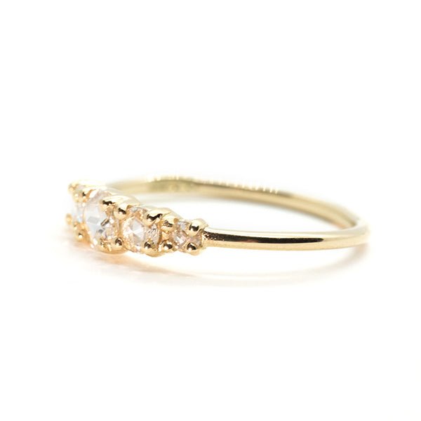 Rose Diamond Five Moons Ring - Lelya - bespoke engagement and wedding rings made in Scotland, UK