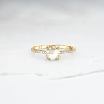 Rose Diamond Halley Frost Ring - Lelya - bespoke engagement and wedding rings made in Scotland, UK