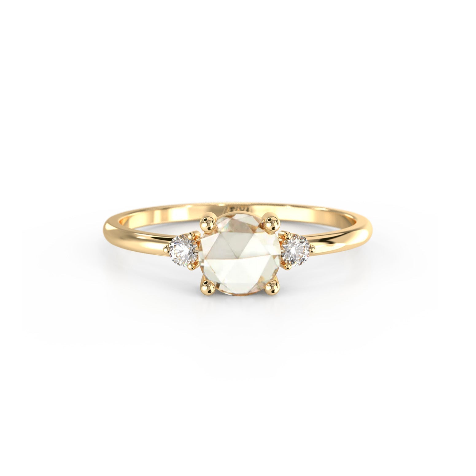 Rose Diamond Halley Triad Ring - Lelya - bespoke engagement and wedding rings made in Scotland, UK