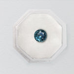 Round Brilliant Cut 0.61ct Blue Montana Sapphire - Lelya - bespoke engagement and wedding rings made in Scotland, UK