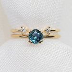 Round Brilliant Cut 0.61ct Blue Montana Sapphire - Lelya - bespoke engagement and wedding rings made in Scotland, UK