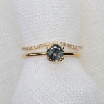 Round Brilliant Cut 1.16ct Grey and Yellow Sapphire - Lelya - bespoke engagement and wedding rings made in Scotland, UK