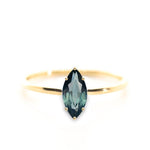 Teal Marquise Brilliant Cut 0.88ct Sapphire - Lelya - bespoke engagement and wedding rings made in Scotland, UK