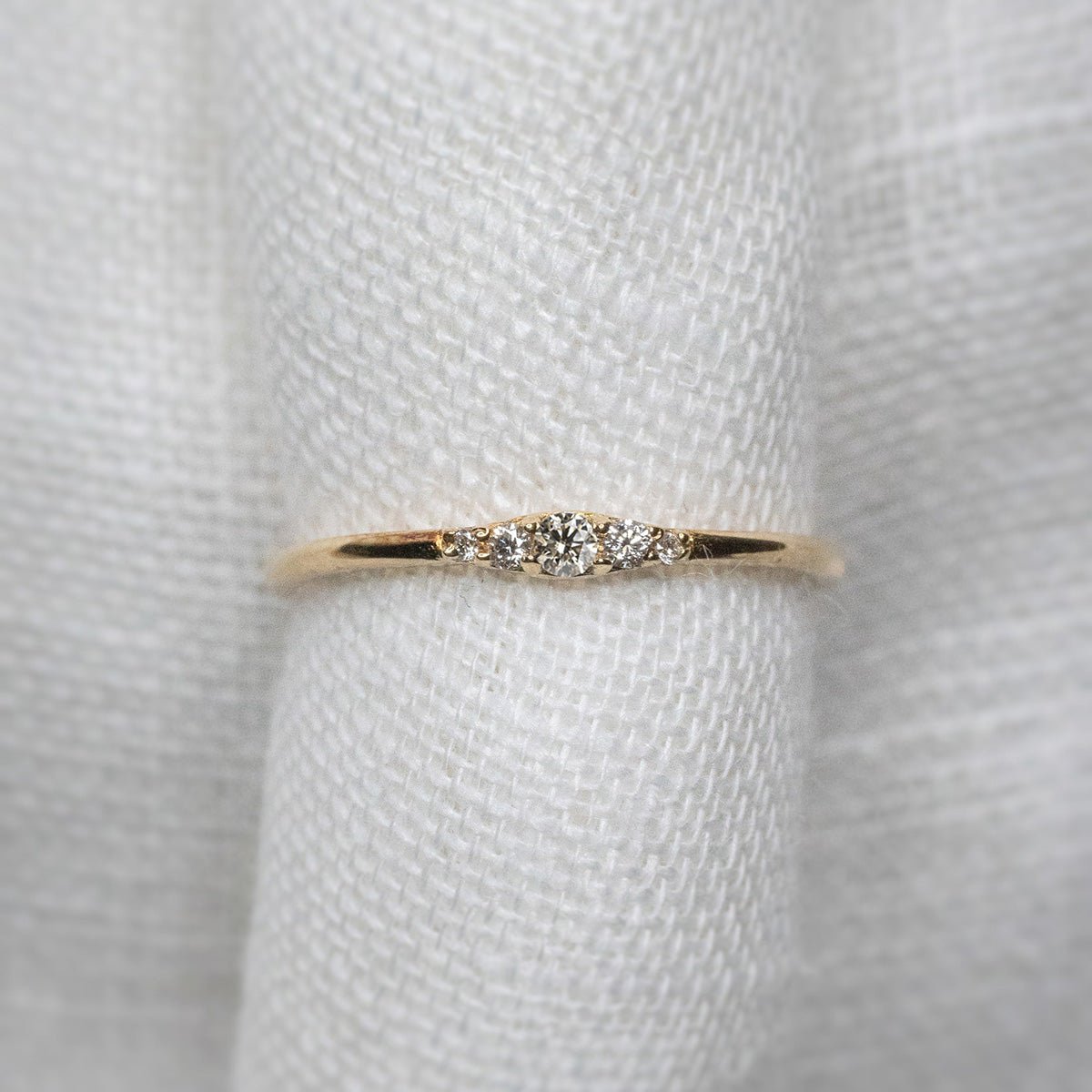 Wee Champagne Diamond Ripple Band - Lelya - bespoke engagement and wedding rings made in Scotland, UK