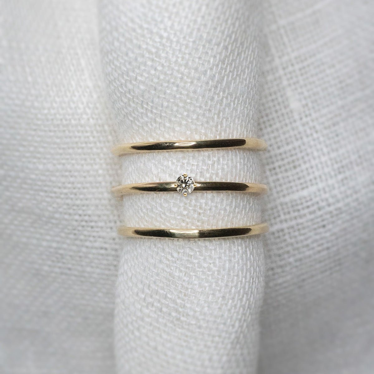 Wee Champagne Diamond Sparkle Band - Lelya - bespoke engagement and wedding rings made in Scotland, UK