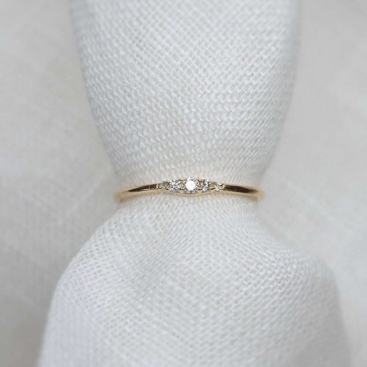 Wee Diamond Ripple Band - Lelya - bespoke engagement and wedding rings made in Scotland, UK