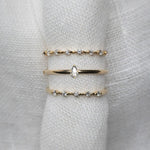 Wee Light Salt and Pepper Pear Diamond Sparkle Band - Lelya - bespoke engagement and wedding rings made in Scotland, UK